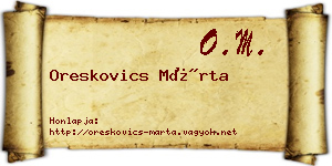 Oreskovics Márta névjegykártya
